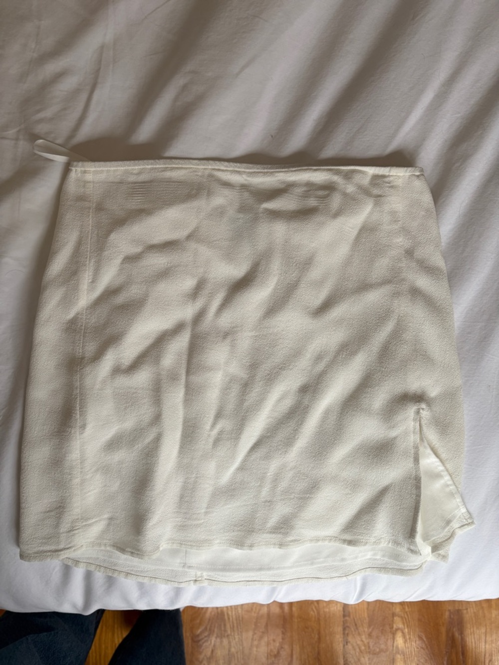 Sunday Best Cream Mini Skirt with Side Slit